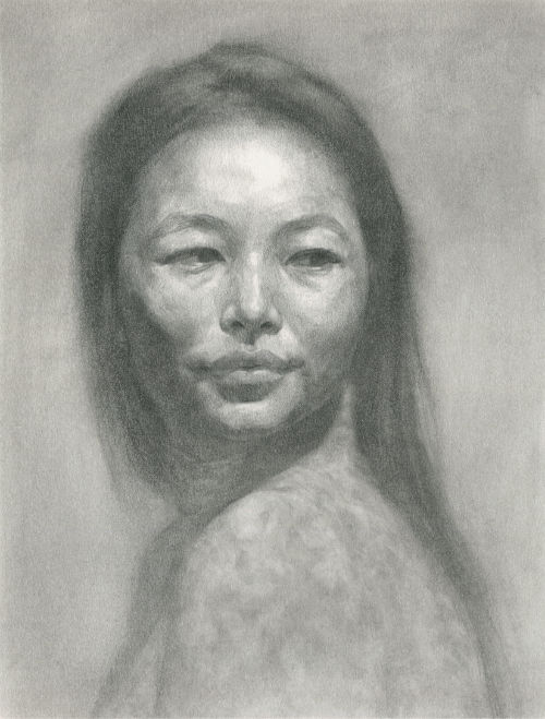 Portrait Drawing in Graphite on Paper, by Artist & Illustrator James Martin